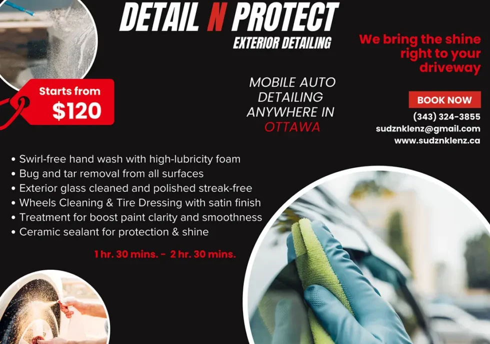 Exterior car detailing with ceramic coating in Ottawa by SudzNklenz